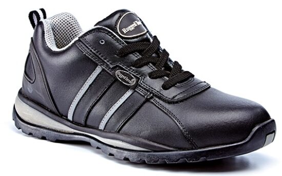 Black Leather Safety Trainer